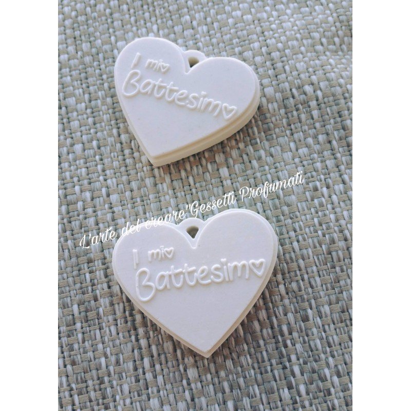 Gessetto Profumato CUORE “IL MIO BATTESIMO” CON FORO Gessetto Profumato CUORE “IL MIO BATTESIMO” CON FORO