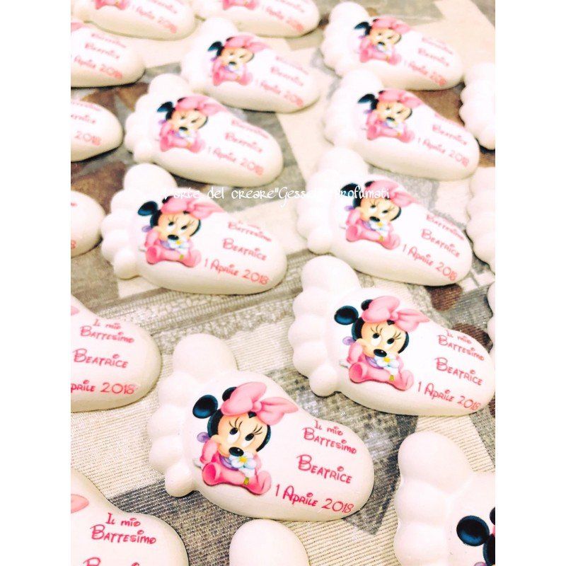 Piedino Profumato Minnie con Fiore | Bomboniera Artigianale Personalizzata per Battesimo, Nascita, Compleanno Piedino Profumato Minnie con Fiore | Bomboniera Artigianale Personalizzata per Battesimo, Nascita, Compleanno