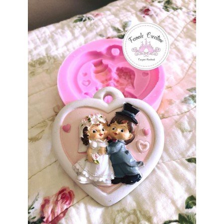 Stampo silicone CUORE SPOSI