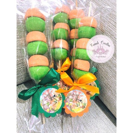 Spiedino Marhmallow con tag personalizzato Battesimo Compleanno