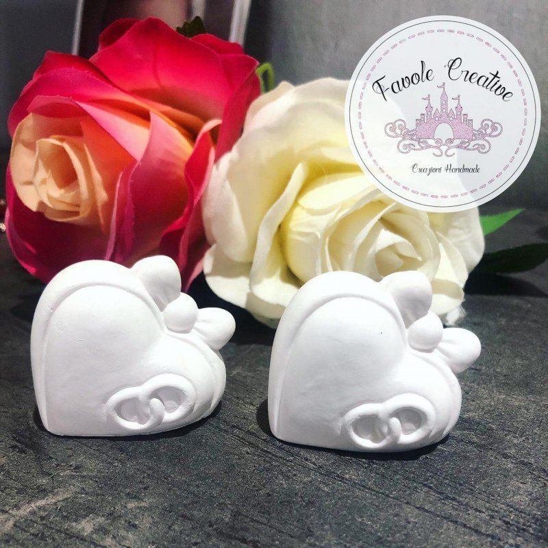 Gessetto Profumato CUORE 3D CON FEDI MATRIMONIO