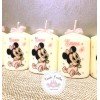 Candela Minnie Baby con Ciuccio e Nome | Bomboniera Personalizzata con Brillantini