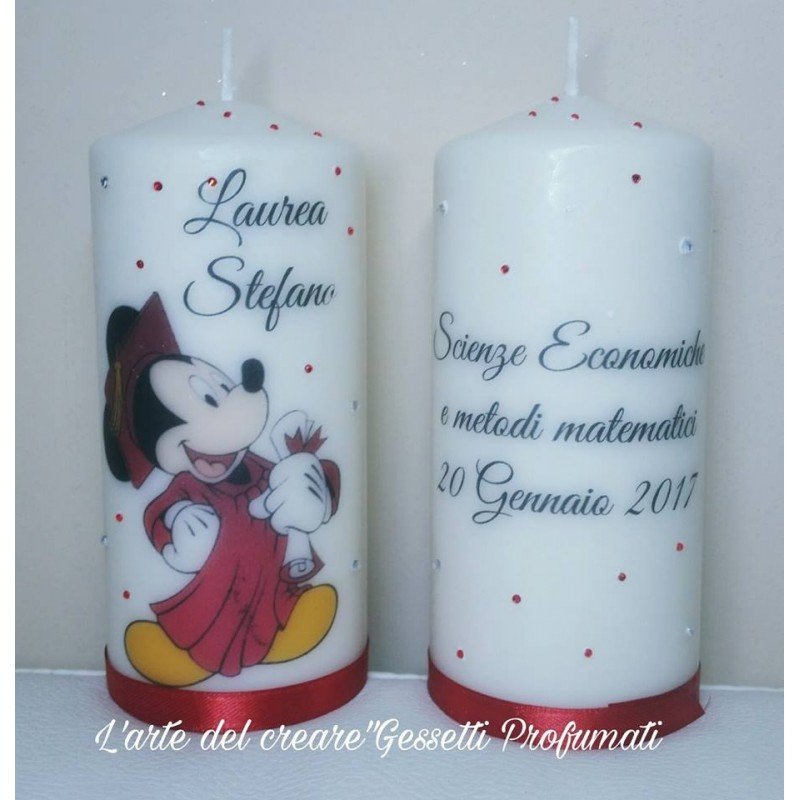 Candela Personalizzata LAUREA TOPOLINO