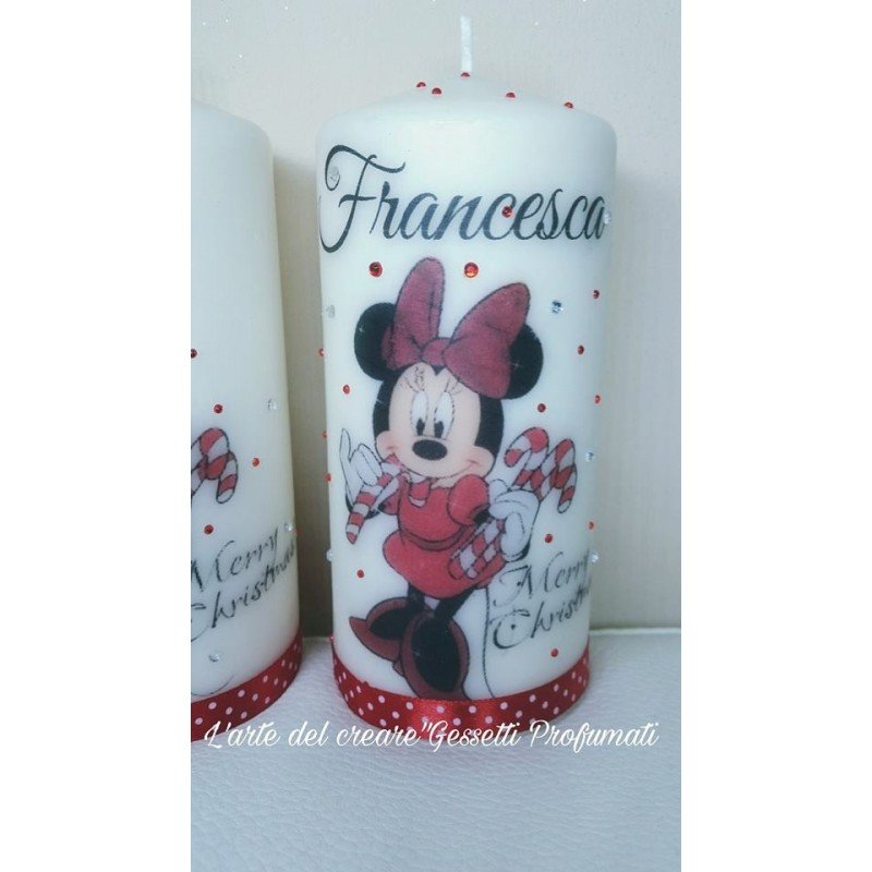 Candela Personalizzata NATALE MINNIE Candela Personalizzata NATALE MINNIE