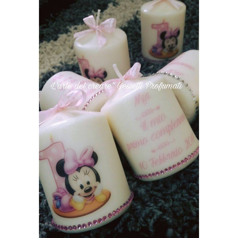 Candela Personalizzata MINNIE PRIMO COMPLEANNO Candela Personalizzata MINNIE PRIMO COMPLEANNO