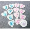 Gessetti profumati CUORE CON INIZIALE COLORATA Nascita e Battesimo