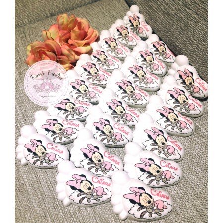 Piedino Profumato Minnie con Nuvola | Bomboniera con Nome Personalizzato per Nascita, Battesimo