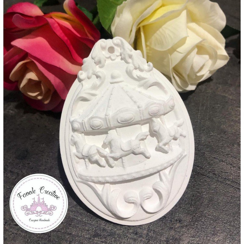 Gessetto profumato OVALE CAROSELLO per bomboniere eventi