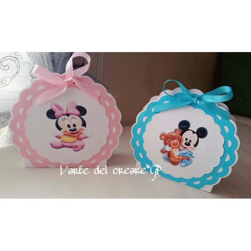 Scatola bomboniera porta confetti Minnie & Topolino Scatola bomboniera porta confetti Minnie & Topolino