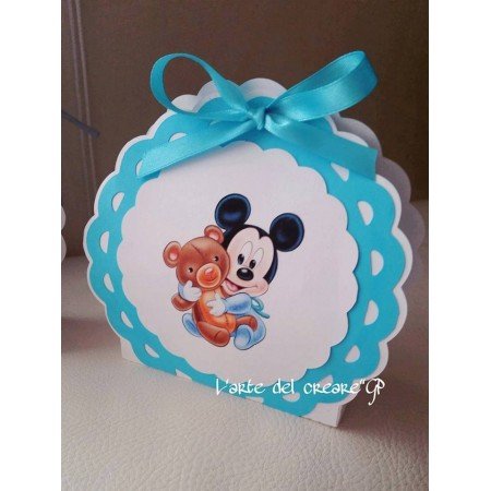 Scatola bomboniera porta confetti Minnie & Topolino