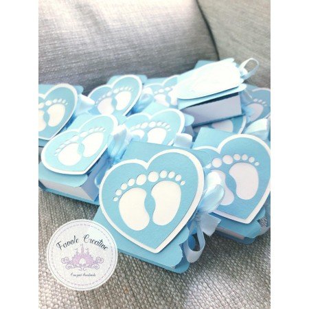 Scatola porta confetti LIBRO PIEDINI evento nascita