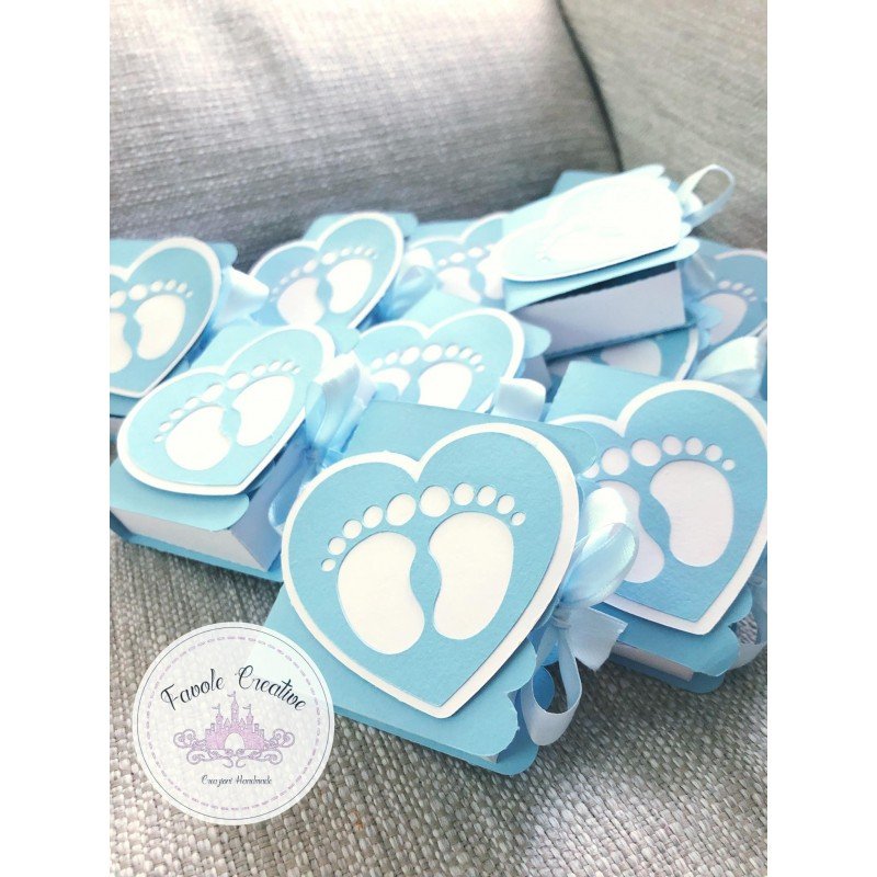 Scatola porta confetti LIBRO PIEDINI evento nascita Scatola porta confetti LIBRO PIEDINI evento nascita