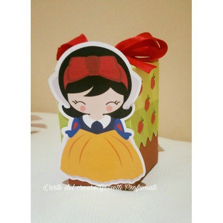 Scatola bomboniera sacchetto porta-confetti BIANCANEVE PRINCIPESSA BIMBA