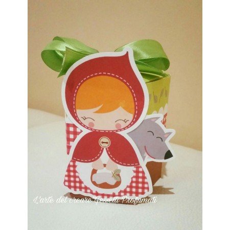 Scatola bomboniera sacchetto porta-confetti CAPPUCCETTO LUPO BIMBA