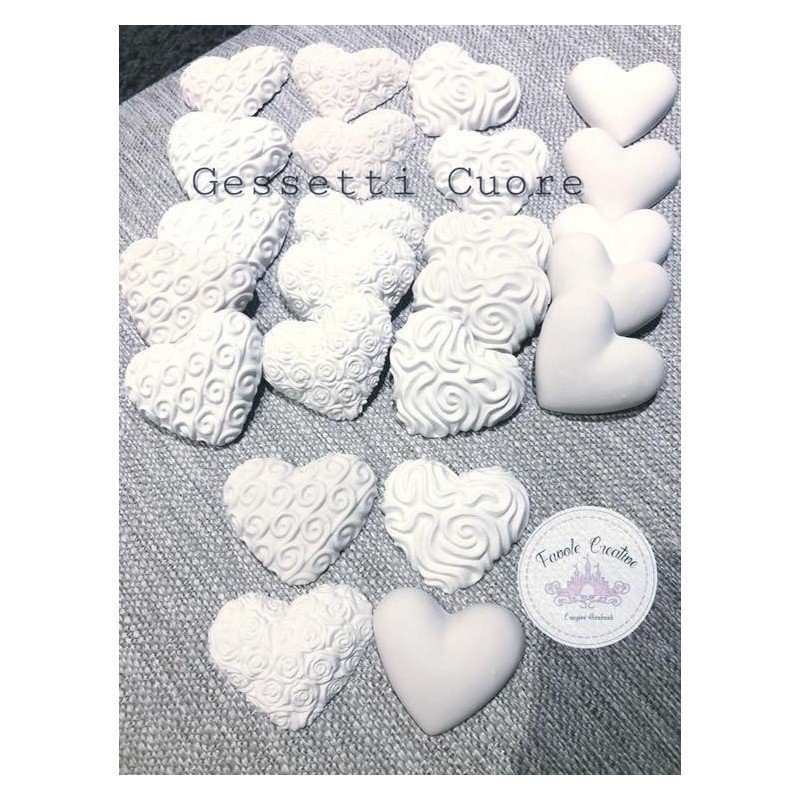Gessetti profumati CUORE assortiti decorati per bomboniere eventi