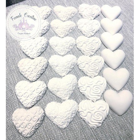 Gessetti profumati CUORE assortiti decorati per bomboniere eventi