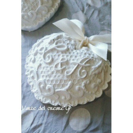 Gessetto profumato CUORE CON INIZIALI SPOSI MATRIMONIO