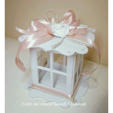 Scatola LANTERNA FELTRO sacchetto portaconfetti bomboniera