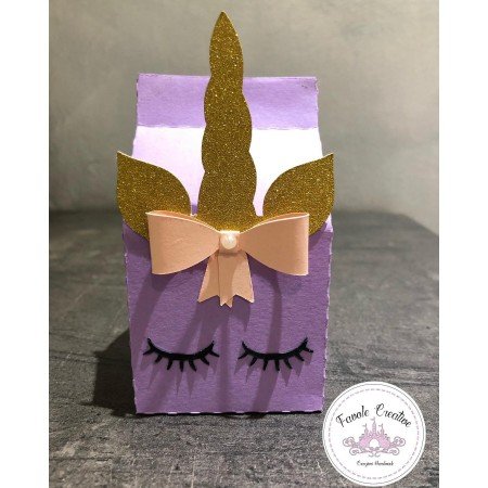 Scatola Milk Box a tema Unicorno personalizzata per bomboniere