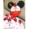 Invito Topolino Primo Compleanno – Forma Originale con Fiocco Rosso