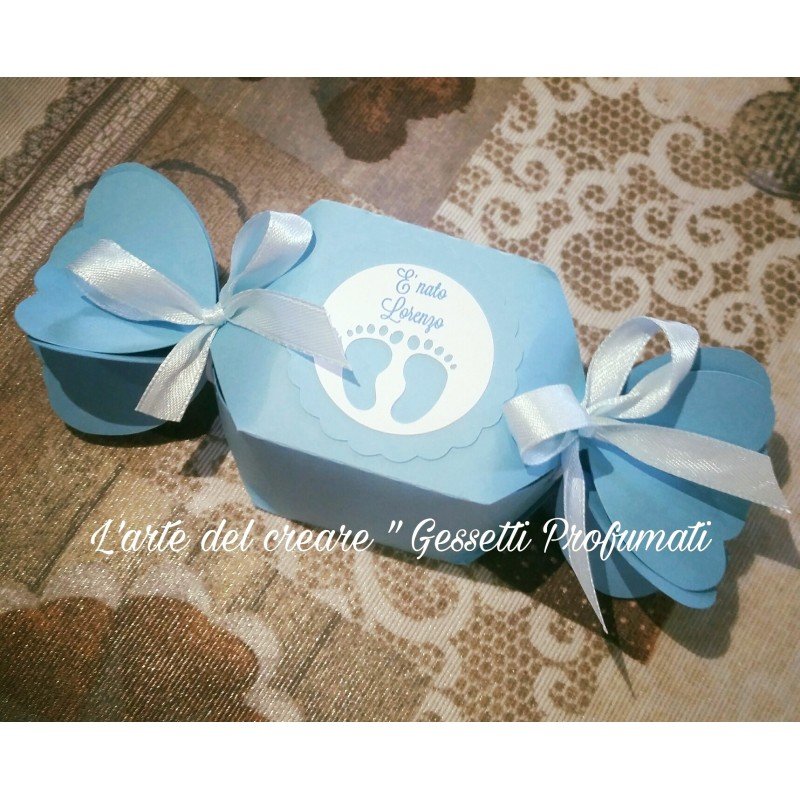 Scatolina CARAMELLA CON PIEDINI E NOME personalizzabile Scatolina CARAMELLA CON PIEDINI E NOME personalizzabile