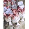 Gessetto Profumato Albero Con Cuore, Fiocco Rosa Antico E Tag Personalizzato Segnaposto Bomboniera
