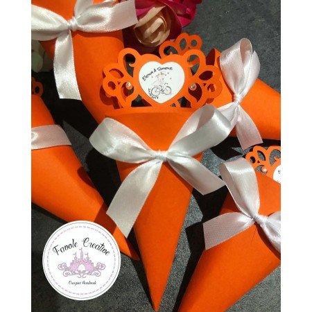 Coni portaconfetti porta riso CUORE sposi