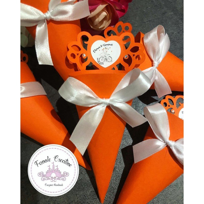 Coni portaconfetti porta riso CUORE sposi Coni portaconfetti porta riso CUORE sposi