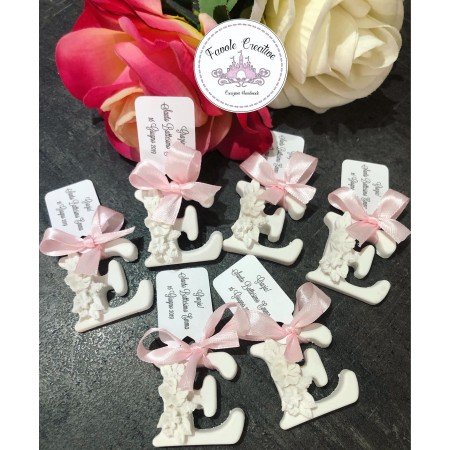 Gessetti profumati INIZIALE CON FIOCCO E BIGLIETTINO PERSONALIZZATO