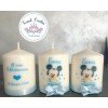 Candela Topolino Baby Personalizzata Fronte/Retro | Bomboniera Battesimo con Nome e Dedica