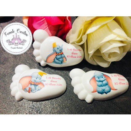 Piedino Profumato Dumbo con Immagini Miste | Bomboniera Disney Personalizzata per Eventi Baby