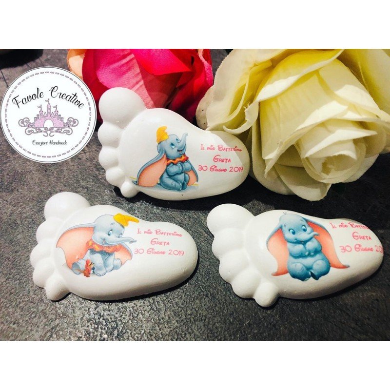 Piedino Profumato Dumbo con Immagini Miste | Bomboniera Disney Personalizzata per Eventi Baby