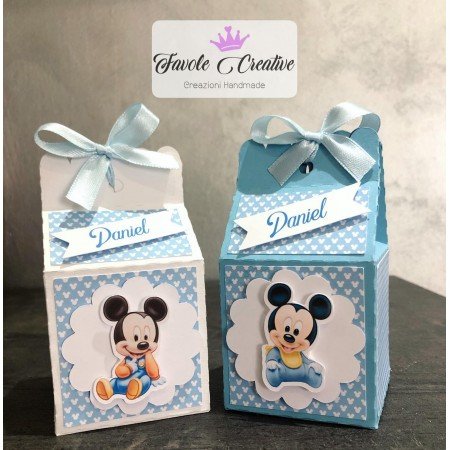 Scatolina Porta Confetti Milk Box Personalizzata a Tema Topolino - Bomboniere per Feste