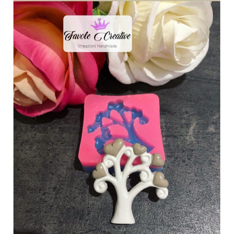 Stampo silicone ALBERO DELLA VITA CON CUORICINI Stampo silicone ALBERO DELLA VITA CON CUORICINI